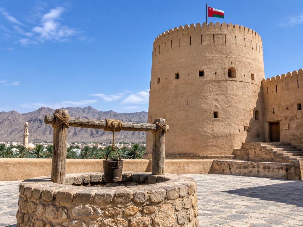 قلعة نزوى وبئر قديم